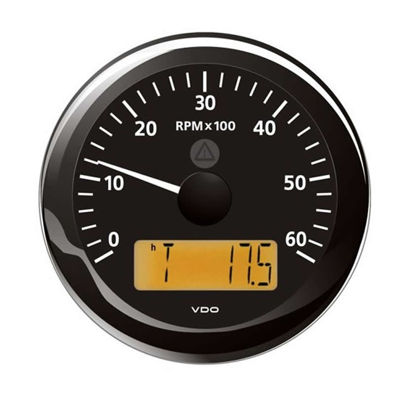 VDO ViewLine Tachometer 6.000 RPM Black 85mm